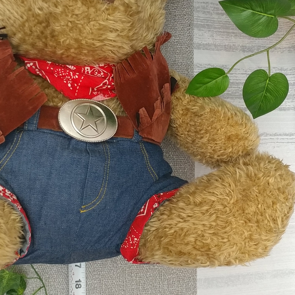 Vtg XL Western Cowboy Teddy Bear Plush 2000 - Picture 3 of 12